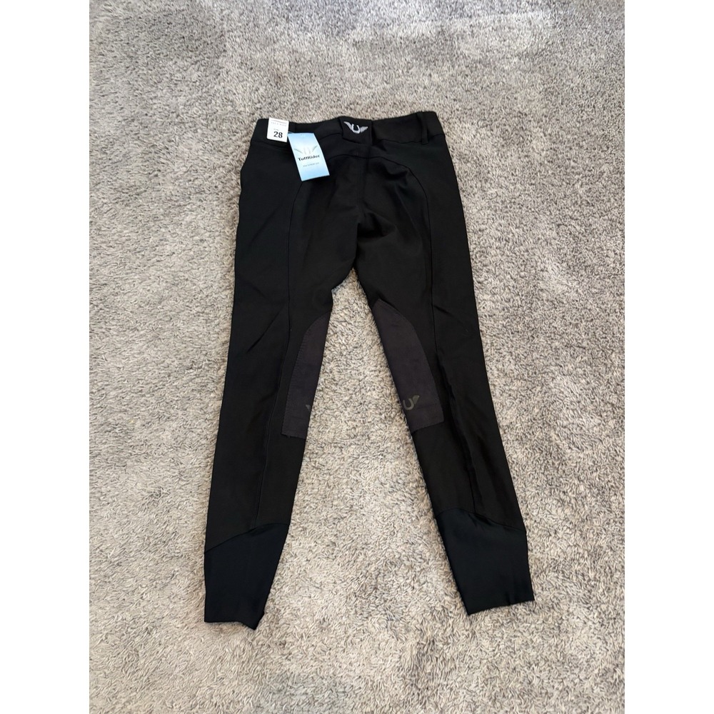 NWT Let's Ride Equestrian Ribb‎ Knee Patch Black Riding 28 Pants